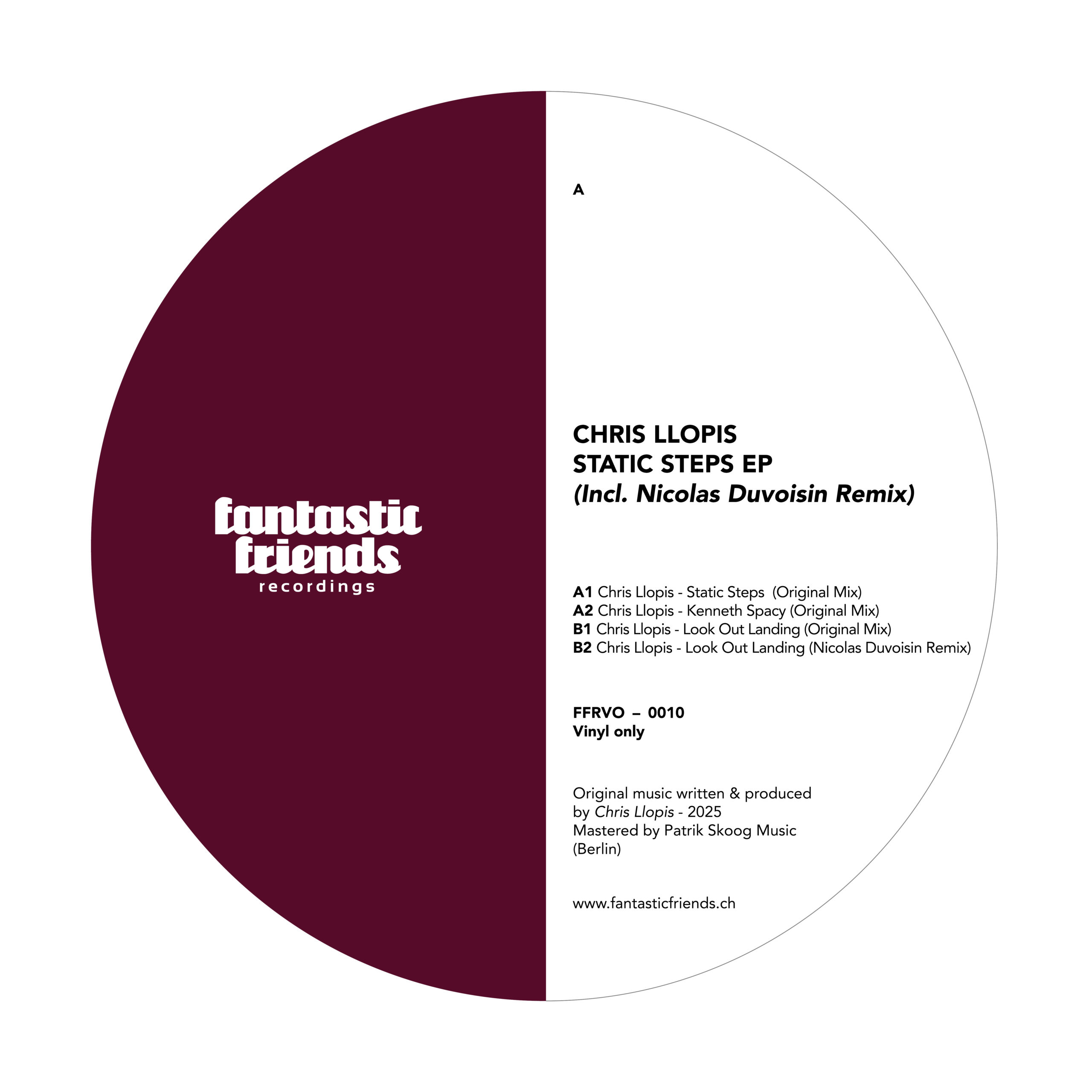 CHRIS LLOPIS - STATIC STEPS EP (INCL. NICOLAS DUVOISIN REMIX) - VINYL ONLY